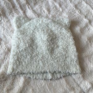 White Teddy Bear Ear Beanie